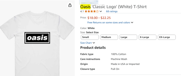 Mandell律所代理Oasis绿洲乐队发起商标维权 案件号：25-cv-09908